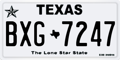 TX license plate BXG7247
