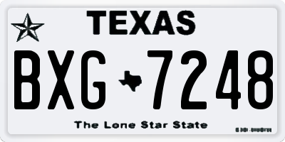 TX license plate BXG7248