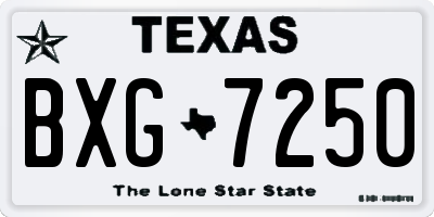 TX license plate BXG7250