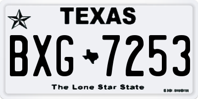 TX license plate BXG7253