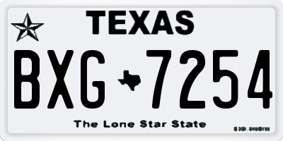 TX license plate BXG7254