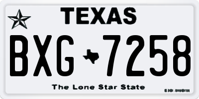 TX license plate BXG7258