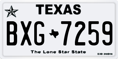 TX license plate BXG7259