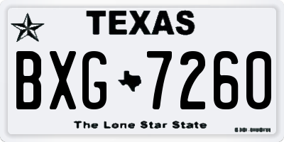 TX license plate BXG7260