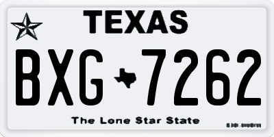 TX license plate BXG7262