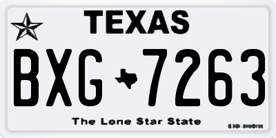 TX license plate BXG7263