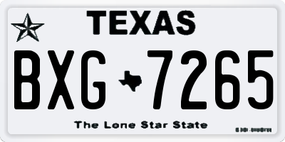 TX license plate BXG7265