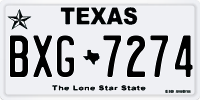 TX license plate BXG7274