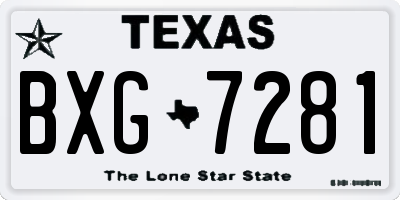 TX license plate BXG7281