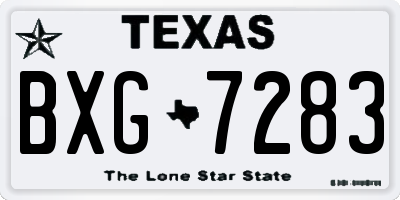 TX license plate BXG7283
