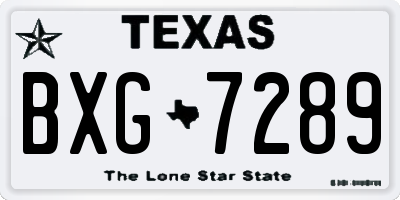 TX license plate BXG7289