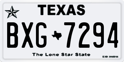 TX license plate BXG7294
