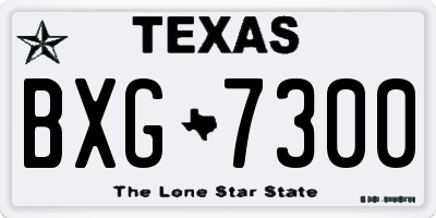 TX license plate BXG7300