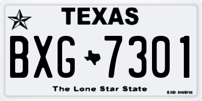 TX license plate BXG7301