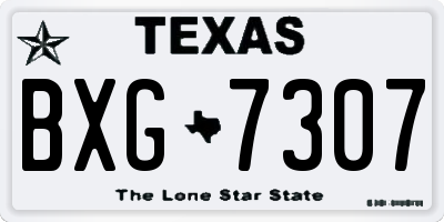 TX license plate BXG7307