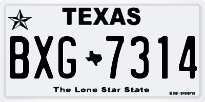 TX license plate BXG7314