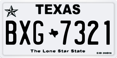 TX license plate BXG7321