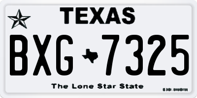 TX license plate BXG7325