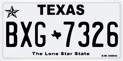 TX license plate BXG7326