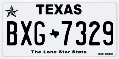 TX license plate BXG7329