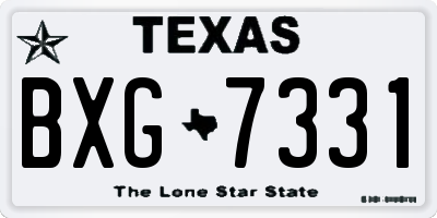 TX license plate BXG7331