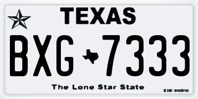 TX license plate BXG7333