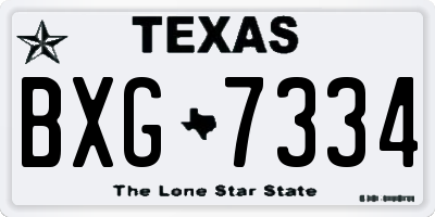TX license plate BXG7334