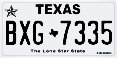 TX license plate BXG7335