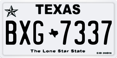 TX license plate BXG7337