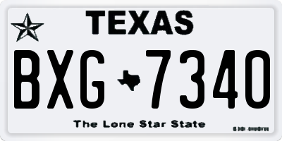 TX license plate BXG7340