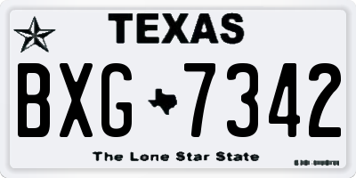 TX license plate BXG7342