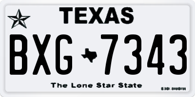 TX license plate BXG7343