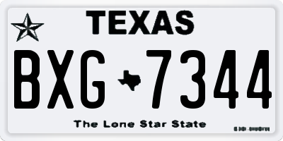 TX license plate BXG7344