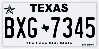 TX license plate BXG7345