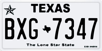 TX license plate BXG7347