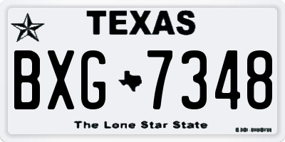 TX license plate BXG7348