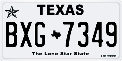 TX license plate BXG7349