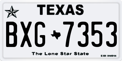 TX license plate BXG7353