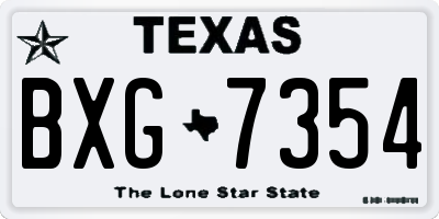 TX license plate BXG7354