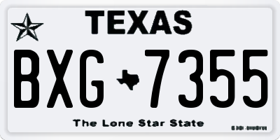 TX license plate BXG7355