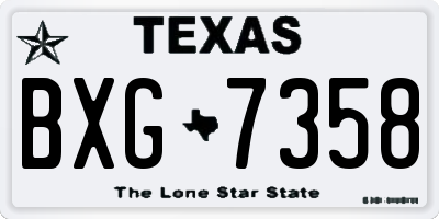 TX license plate BXG7358