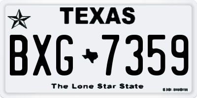 TX license plate BXG7359