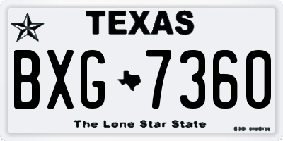 TX license plate BXG7360