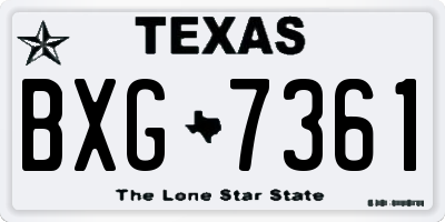 TX license plate BXG7361