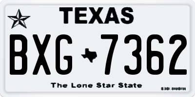 TX license plate BXG7362