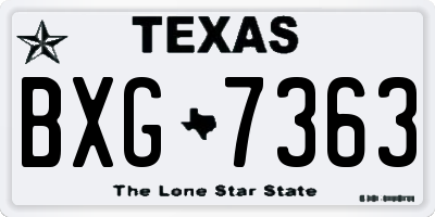 TX license plate BXG7363