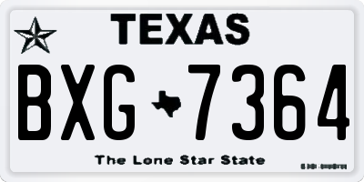 TX license plate BXG7364