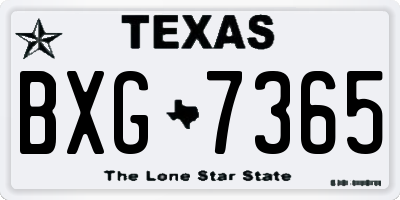 TX license plate BXG7365