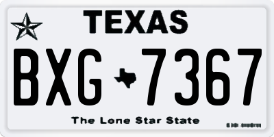 TX license plate BXG7367
