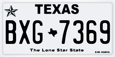 TX license plate BXG7369